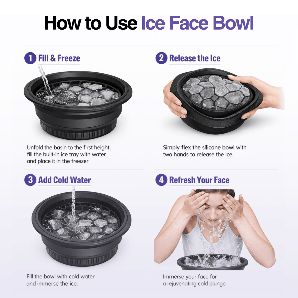 Silicone Ice Cube Bowl for Ice Facial & Cold Therapy